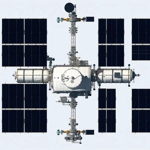 In The Image, There Is A Large Spacecraft With A Dome-shaped Structure On Top