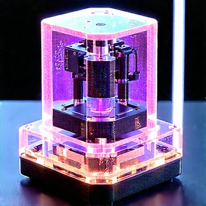 3d Printer With Digital Particles With Purple Black