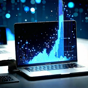 Laptop with data visualization