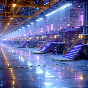 Aerospace Technology In Manufacturing Facility With Large, Modern