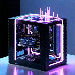 Quantum computer with neon accents