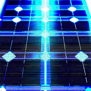 Solar panel with blue light (glow:1.15)