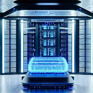 Futuristic Server Room With Image, There