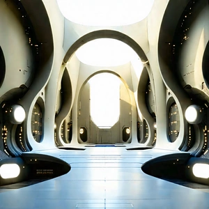 Futuristic Innovation Hub With Image, There