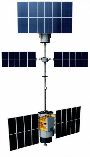 A Satellite Is Mounted On A Pole, Which Is Connected To A Satellite Dish