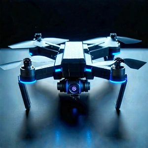 Drone With Data Visualization With Small Black