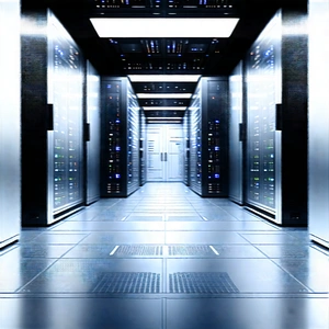 Tech Pencil Sketch: Futuristic server room