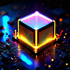 Quantum computer with neon accents