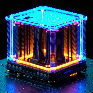 Quantum computer with neon accents