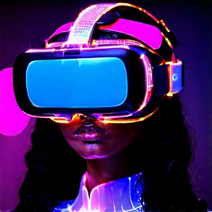 Vr headset with glowing screen