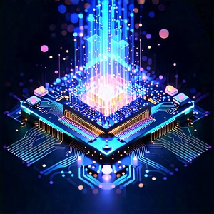 Quantum Computer With Data Streams With Image, There