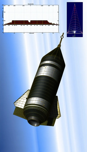 A Space Shuttle Is Shown In A Computer-generated Image, With A Blue Sky Background