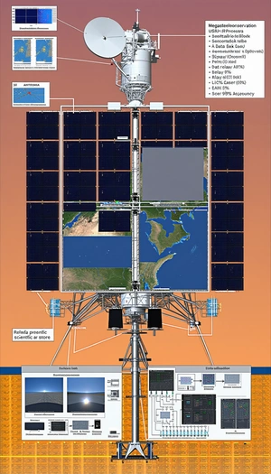 A Large Satellite Dish With A Solar Panel On Top