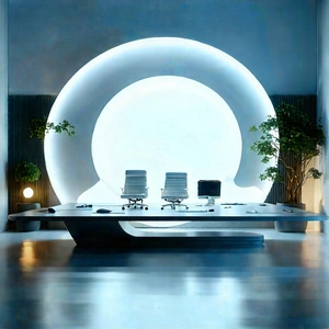 Futuristic tech startup office