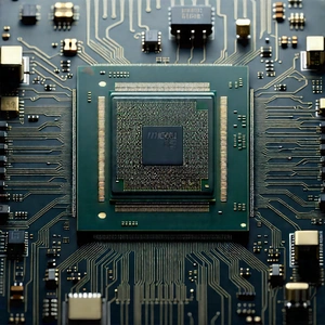 Close-up of microprocessor