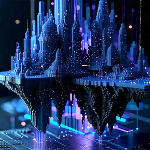 (digital:1.2) Transformation Visualization With Futuristic Cityscape