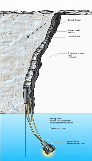 A Close-up Of A Cable Running Through A Rocky Area