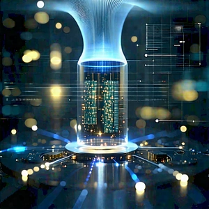 Quantum computer with data streams
