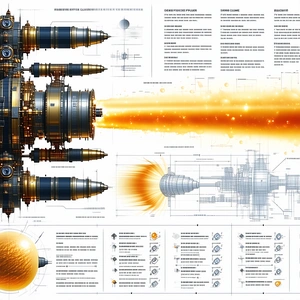 A Large, Detailed Drawing Of A Spacecraft Is Displayed On A Page