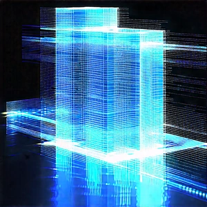 Quantum computer with blue light glow