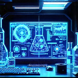 Educational Technology In (modern:1.36) Laboratory With Computer Desk