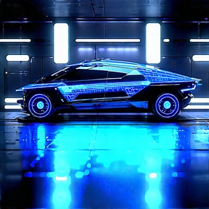 Innovative Electric Vehicle Design With Futuristic Blue