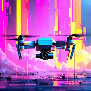 Drone With Streaming Content With Drone Flying