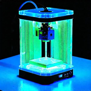 3d Printer With Blue Light (glow:1.49) With Blue Printer
