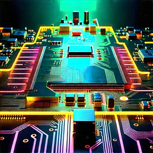 Circuit board with neon accents
