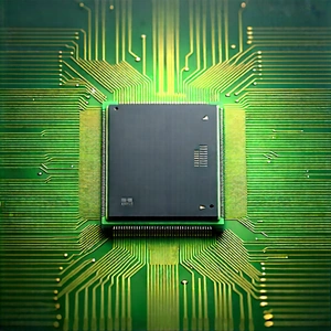 Close-up of microprocessor