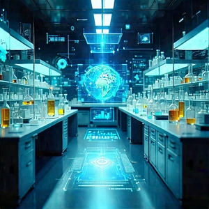 Financial Technology In (modern:1.38) Laboratory With Image, There