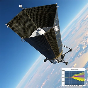 A Spacecraft Is Flying Through The Sky, With A Large Dome-shaped Structure On Top Of It