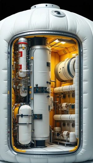 image, there large white cylinder