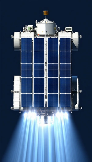 A Large Spacecraft With A Solar Panel On Its Side