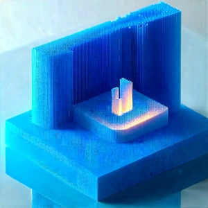 3d Printer With Data Streams With Blue Light