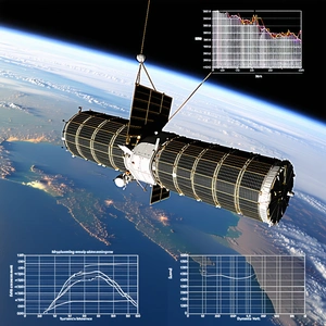 A Spacecraft, Possibly A Satellite, Flying Through The Sky