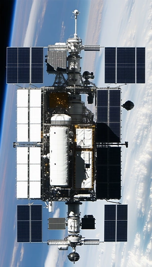 large spacecraft shown close-up view