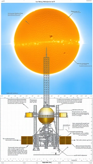 The Image Is A Diagram Of A Space Station, With A Large Sun In The Center