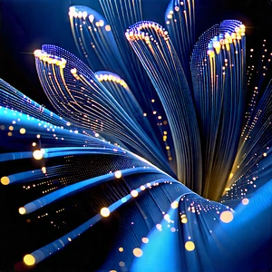 Close-up Of Fiber Optic Cables With Close-up Blue