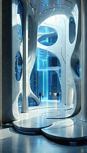 Futuristic innovation hub