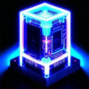 Quantum computer with neon accents