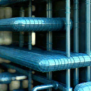 Close-up Of Cooling System With Large Pipe
