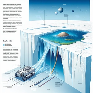A Large Iceberg Is Shown In A Diagram, With A Large Blue Circle In The Middle