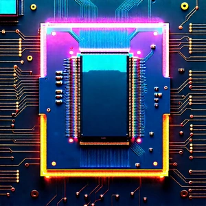 Microchip with neon accents