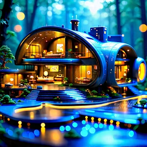 (futuristic:1.11) Smart Home With Image, There