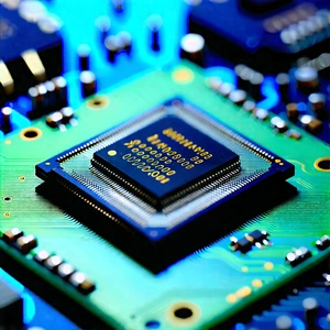 Close-up of microprocessor