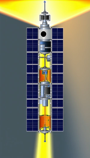 A Large, Cylindrical Structure Is Shown In The Image, With A Solar Panel On Top