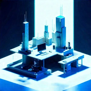 Futuristic tech startup office