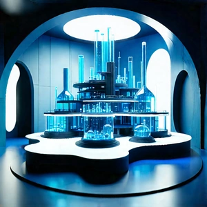 Futuristic Research Laboratory With Image, There