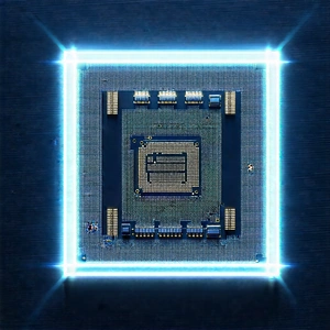 Microchip With Holographic Projection With Blue White